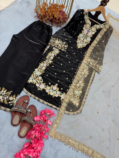 Black Color Beautiful Jimmy Choo Fabric Dress