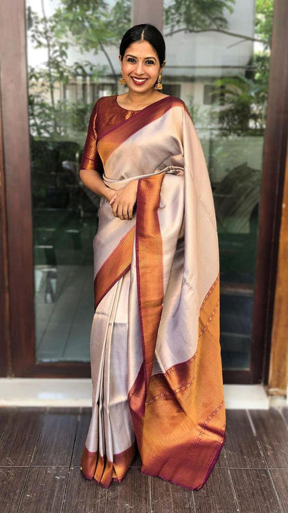 Soft Banarasi Silk Saree For Small Kitty Party