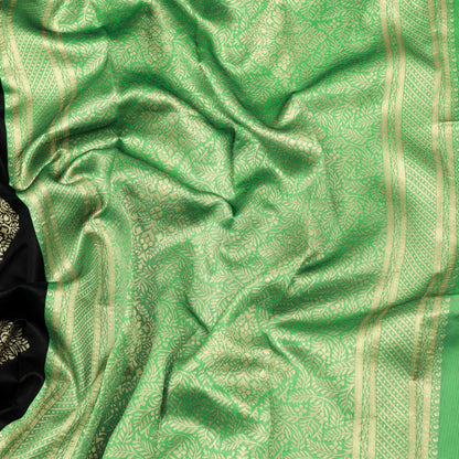 Soft Banarasi Silk Saree For Small Kitty Party in black color