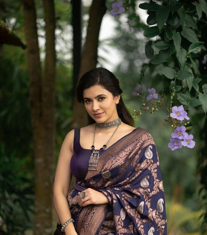 Blue Color Beautiful Silk Saree for daily wear use