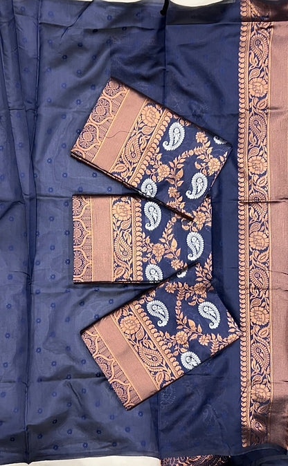 Blue Color Beautiful Silk Saree for daily wear use