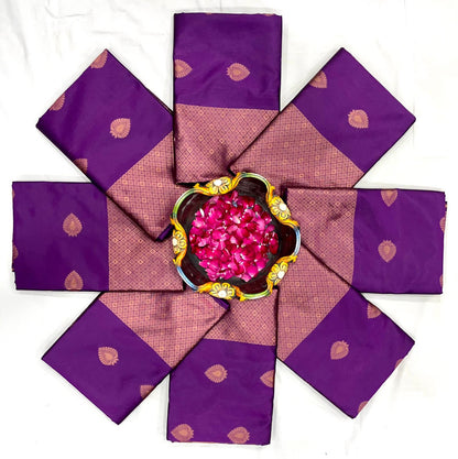 Purple Color Silk Saree for Daily Wear Use