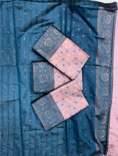 Daily Wear Silk Saree with unstich blouse