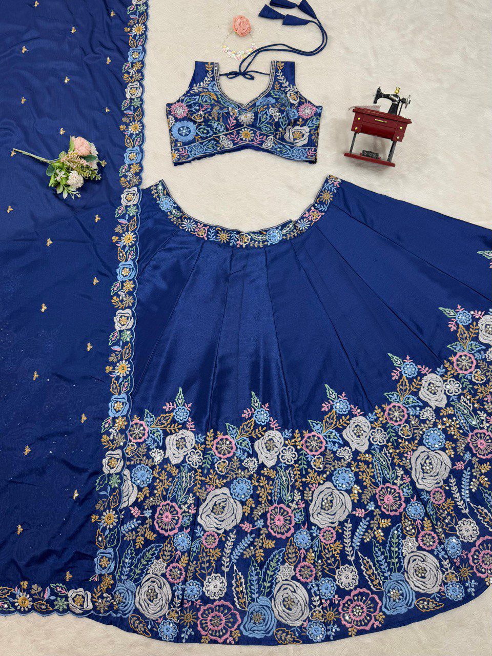Blue Color Beautiful Partywear Lehenga Choli For wedding Function