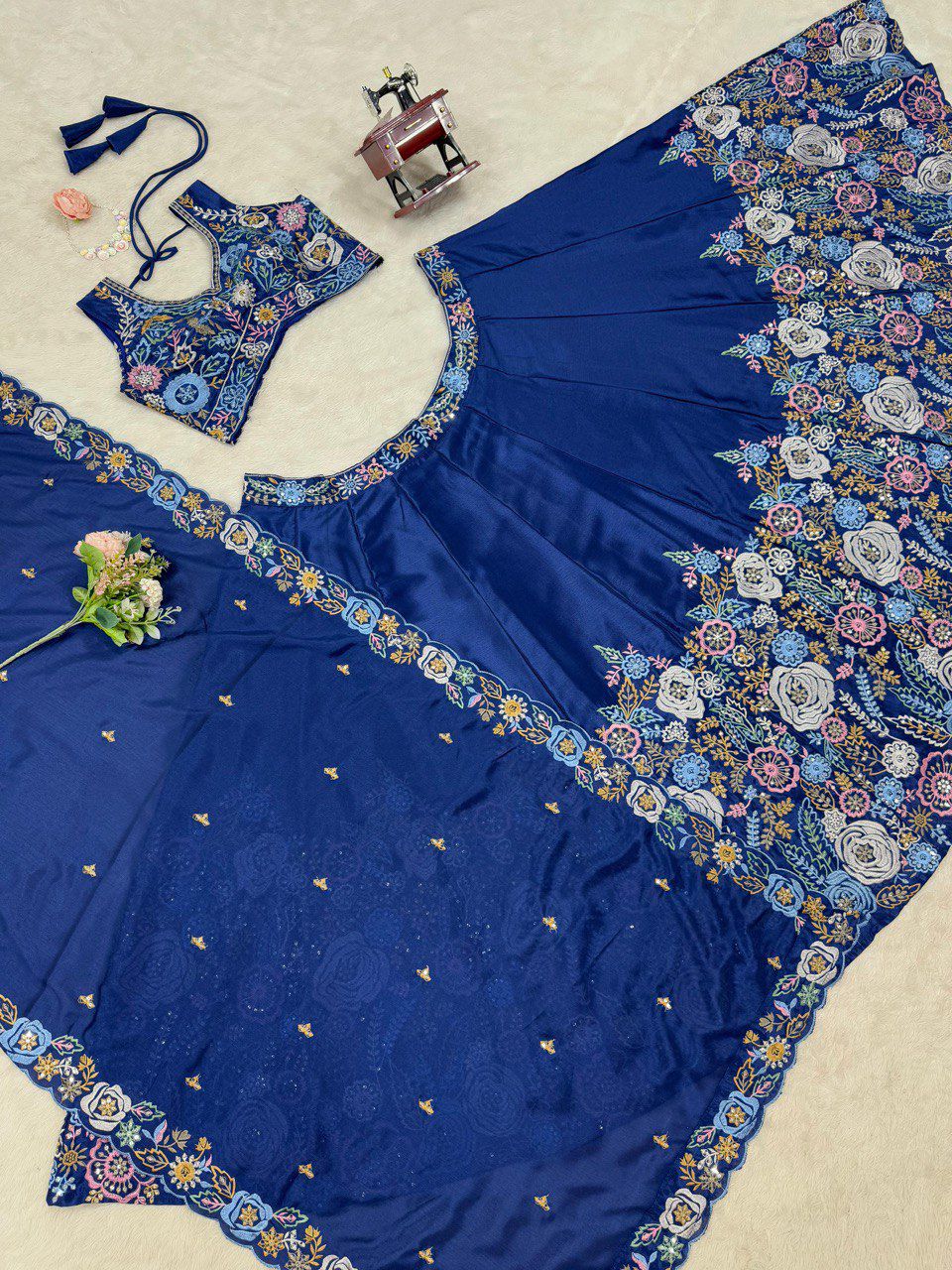 Blue Color Beautiful Partywear Lehenga Choli For wedding Function