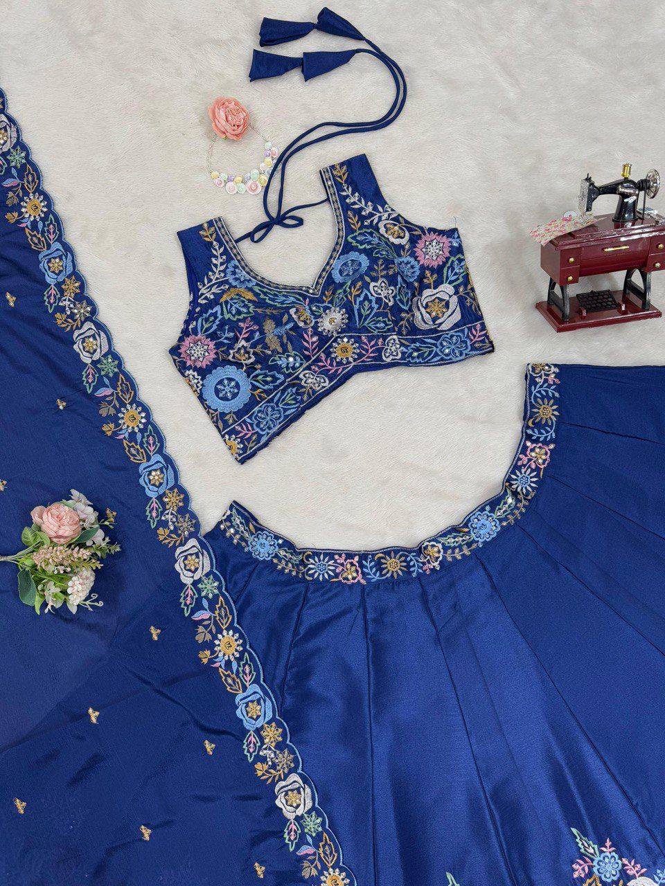 Blue Color Beautiful Partywear Lehenga Choli For wedding Function