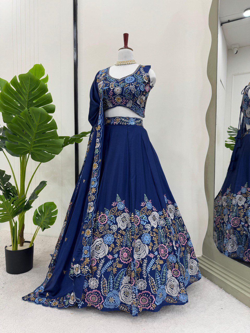 Blue Color Beautiful Partywear Lehenga Choli For wedding Function