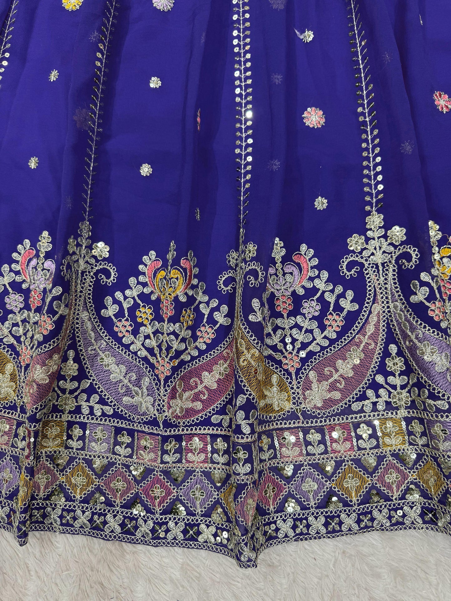 Blue Color Beautiful Partywear Lehenga Choli in Georgette Fabric