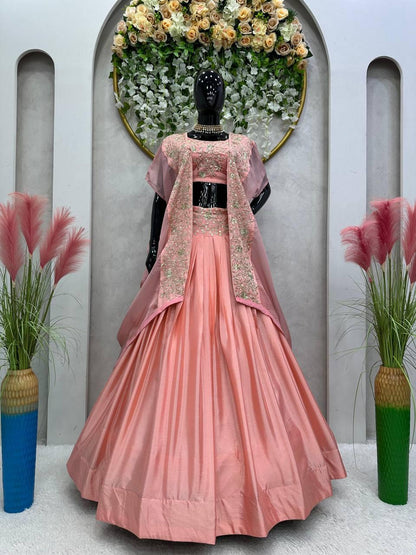 Pink Color Beautiful Lehenga Choli for partywear function