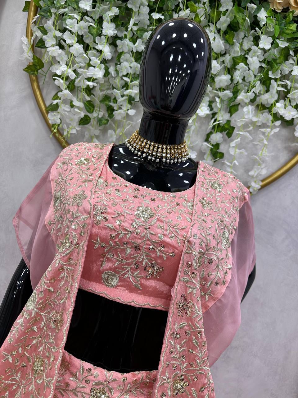 Pink Color Beautiful Lehenga Choli for partywear function