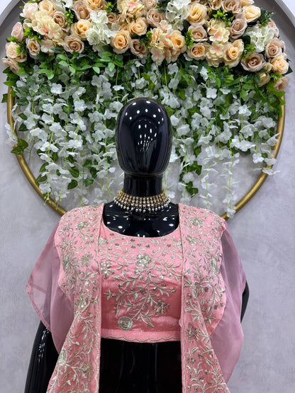 Pink Color Beautiful Lehenga Choli for partywear function