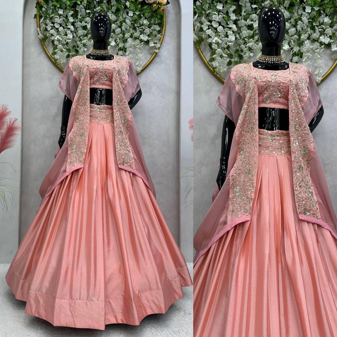 Pink Color Beautiful Lehenga Choli for partywear function