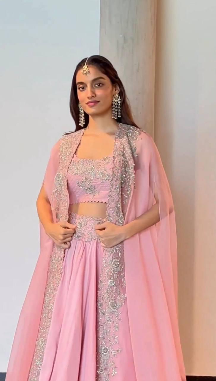 Pink Color Beautiful Lehenga Choli for partywear function