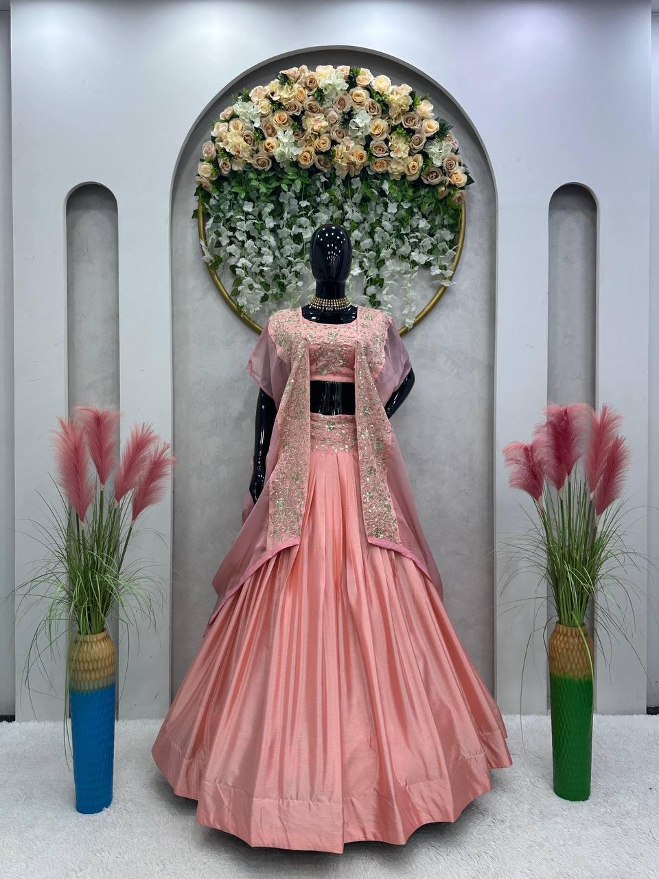 Pink Color Beautiful Lehenga Choli for partywear function