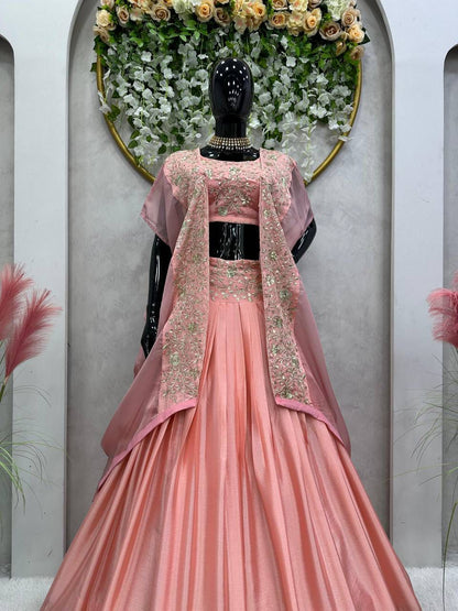 Pink Color Beautiful Lehenga Choli for partywear function