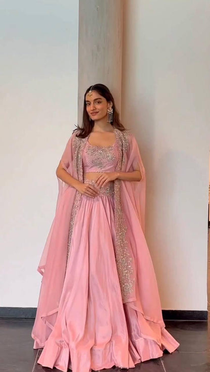 Pink Color Beautiful Lehenga Choli for partywear function