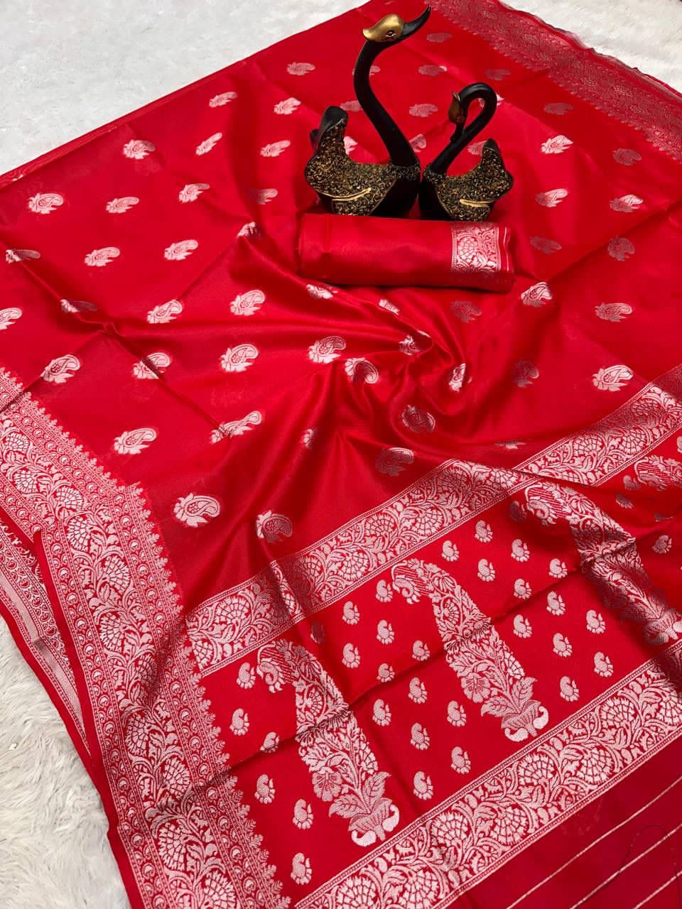 Red Colour Beautiful silk Wear Saree