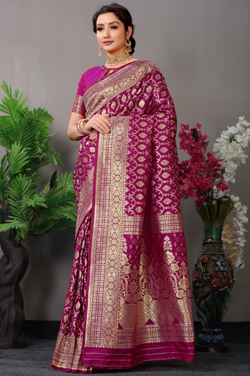 Maroon Color Beautiful Kanchipuram Pure Silk Saree