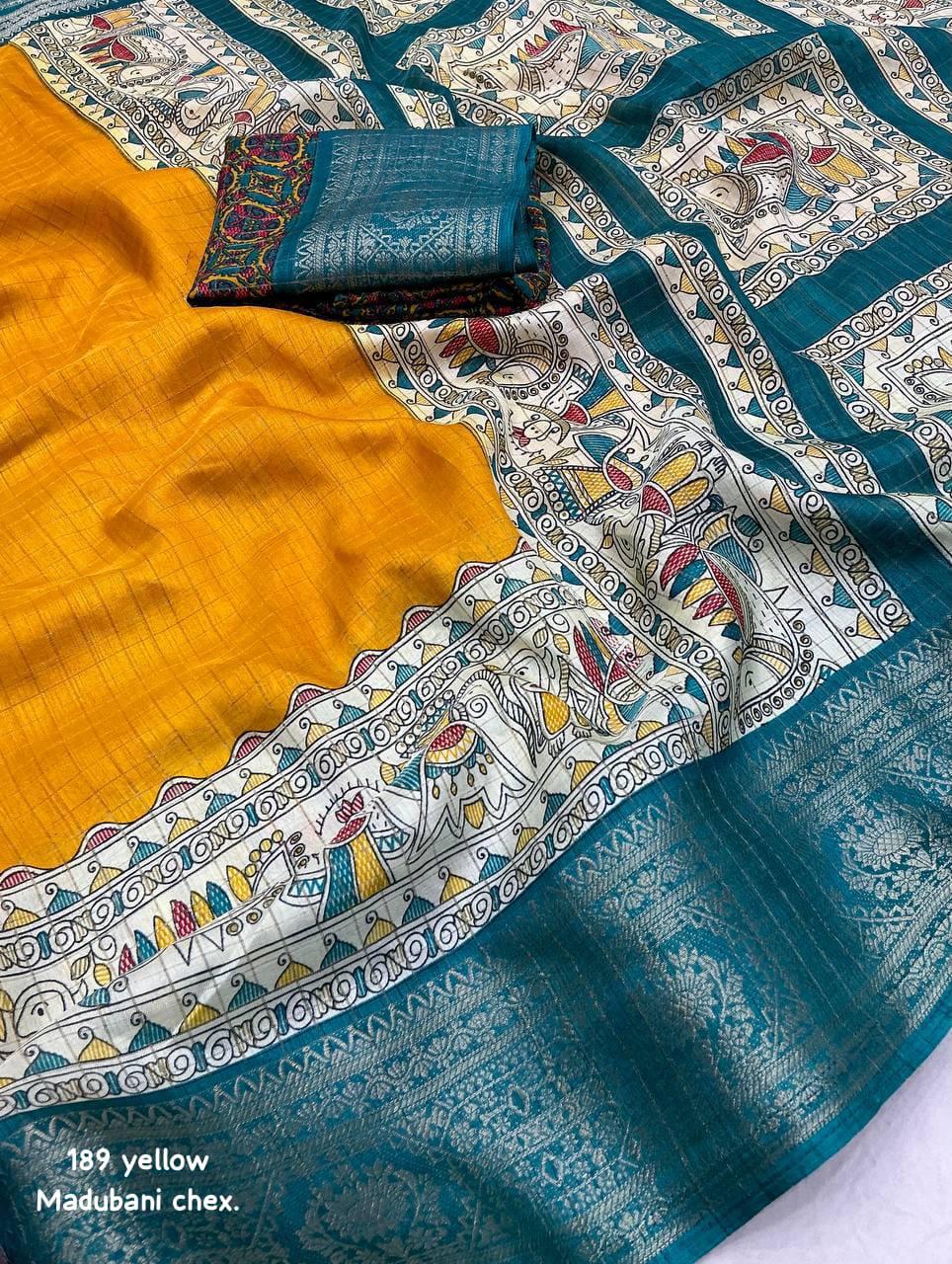 Dola Silk Saree In yellow Color For Daily Wear Use