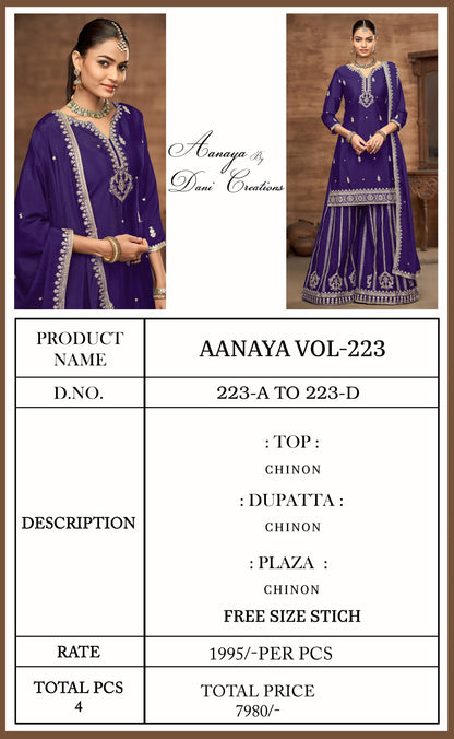 Aanaya Vol - 223 series 223 a to 223 d dress set to set