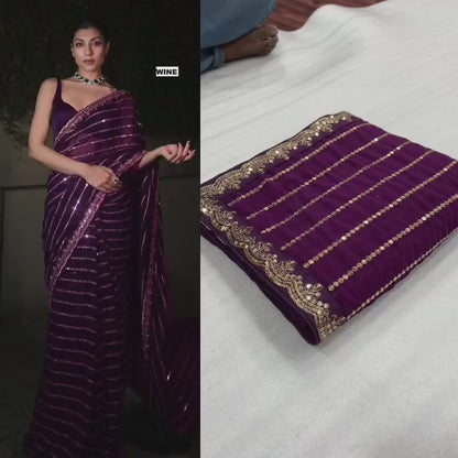 Bollywood Blockbuster Sequins Design Launching in wine color