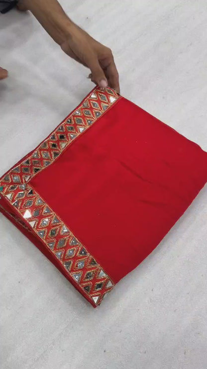 Silk Fabric Beautiful Red Color Saree Buy It now