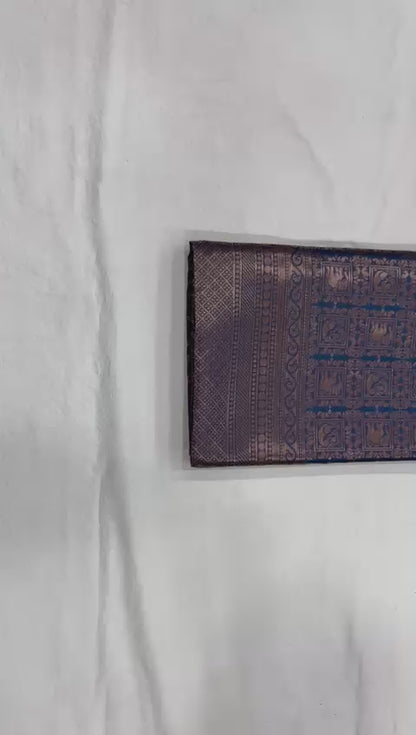 Grey Color Beautiful Banarasi Silk Saree