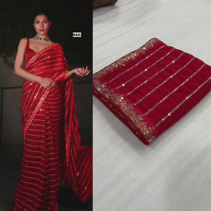 Bollywood Blockbuster Sequins Design Launching in red color