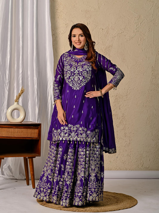 stylish Top Lehenga dress in chinon fabric