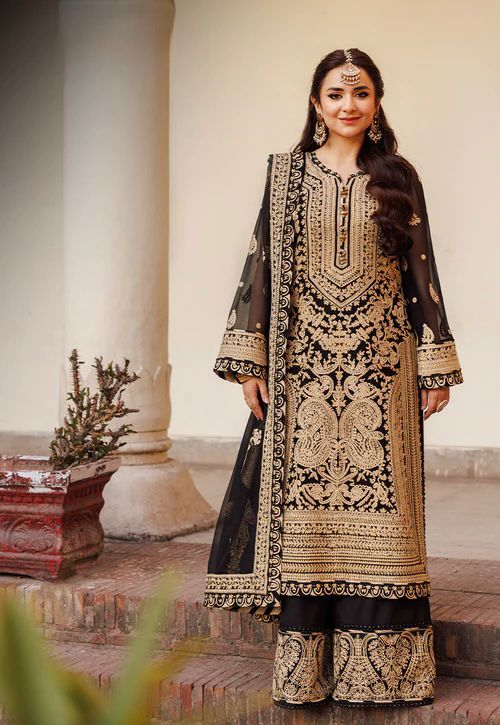 Black Color Beautiful Partywear Dress in Georgette Fabric