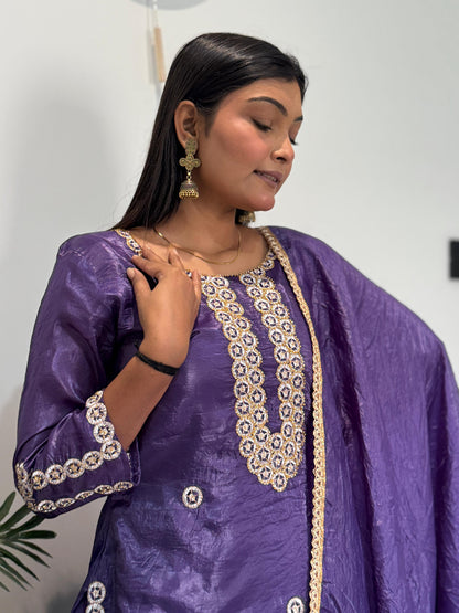3 piece fancy kurti with beautiful plazzo and dupatta