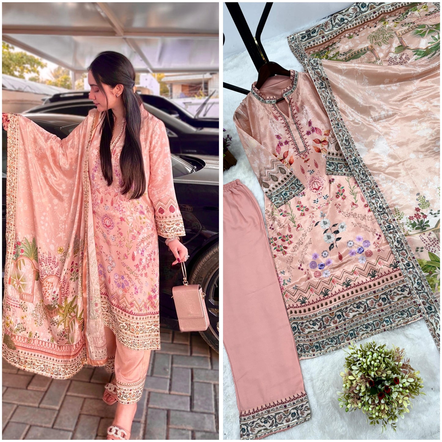 3 Piece Fancy Printed Kurti With Beautiful Bottom And Attractive Dupatta