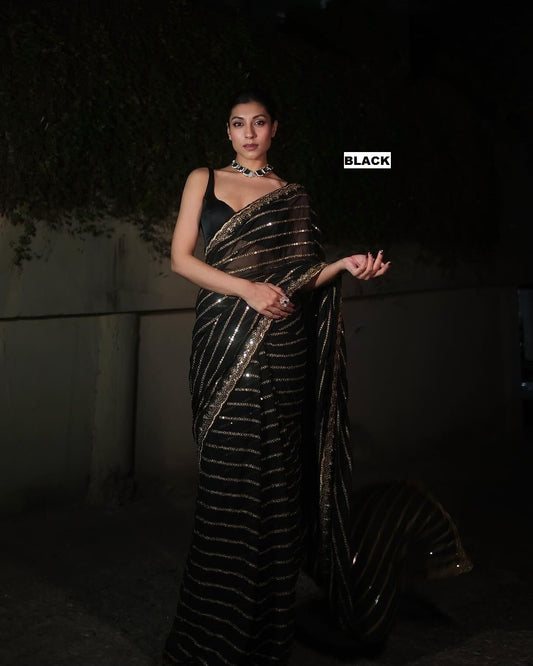 Bollywood Blockbuster Sequins Design Launching in black color