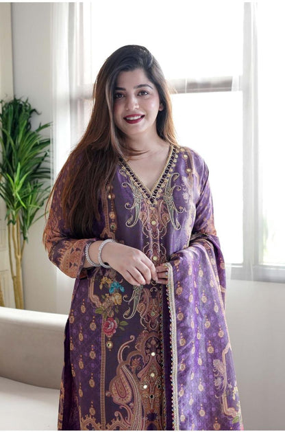 Purple Color Beautiful DAily Wear Dress