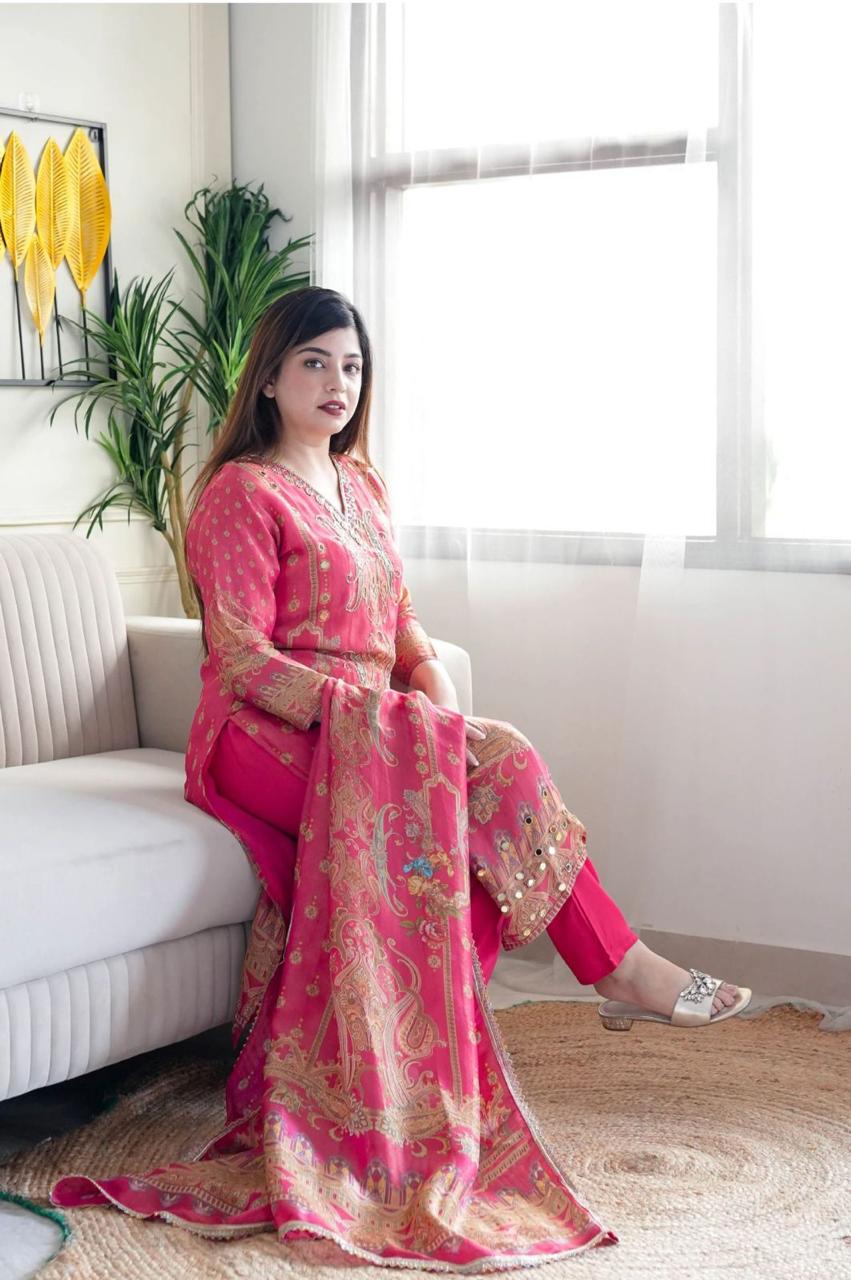 Pink Color Beautiful DAily Wear Dress