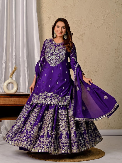 stylish Top Lehenga dress in chinon fabric