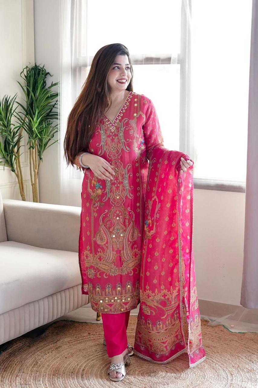 Pink Color Beautiful DAily Wear Dress