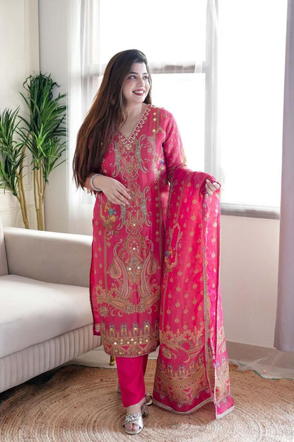 Pink Color Beautiful DAily Wear Dress