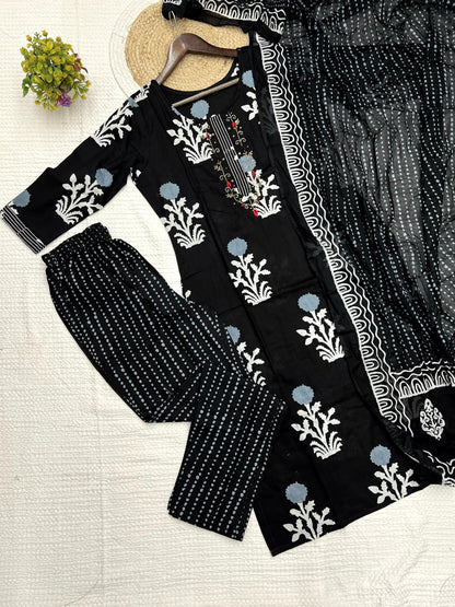 Black Color Beautiful Cotton Dress