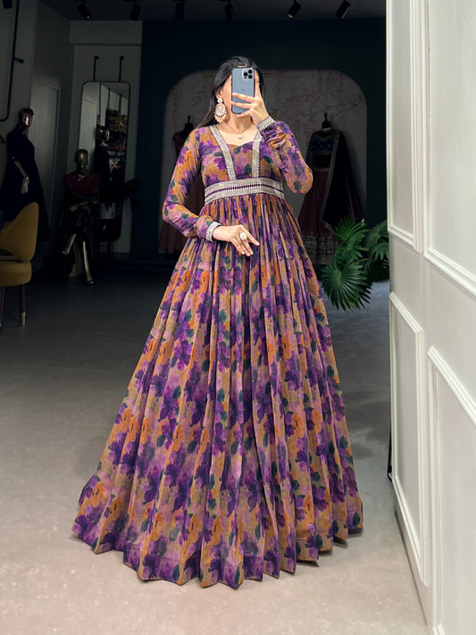 Floral Finesse With A Georgette Touch Gown