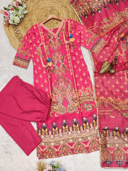 Pink Color Beautiful DAily Wear Dress
