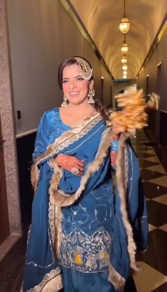 blue Color Beauitful Lehenga Dress in Crep silk FAbric