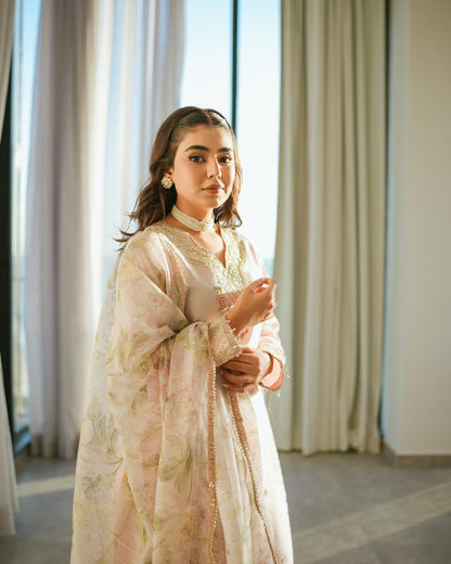 Đěsigner Party Wear Look Pur Natural Crepe Top & Palazzo With Dupatta Set