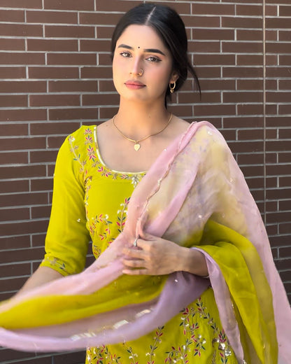 Sharara Dress in Georgette Fabric For haldi function