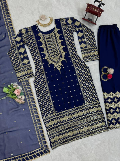 Blue Color Beautiful PArtywear Dress in Georgette Fabric