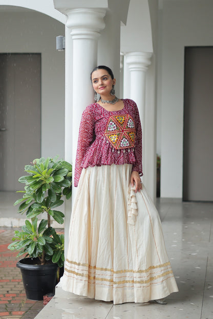 Maroon Color Beautiful Navratri Lehenga Choli