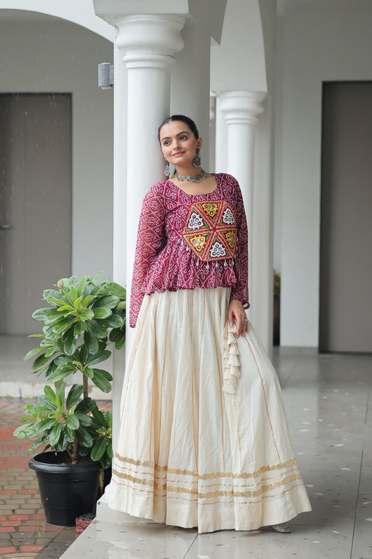 Maroon Color Beautiful Navratri Lehenga Choli