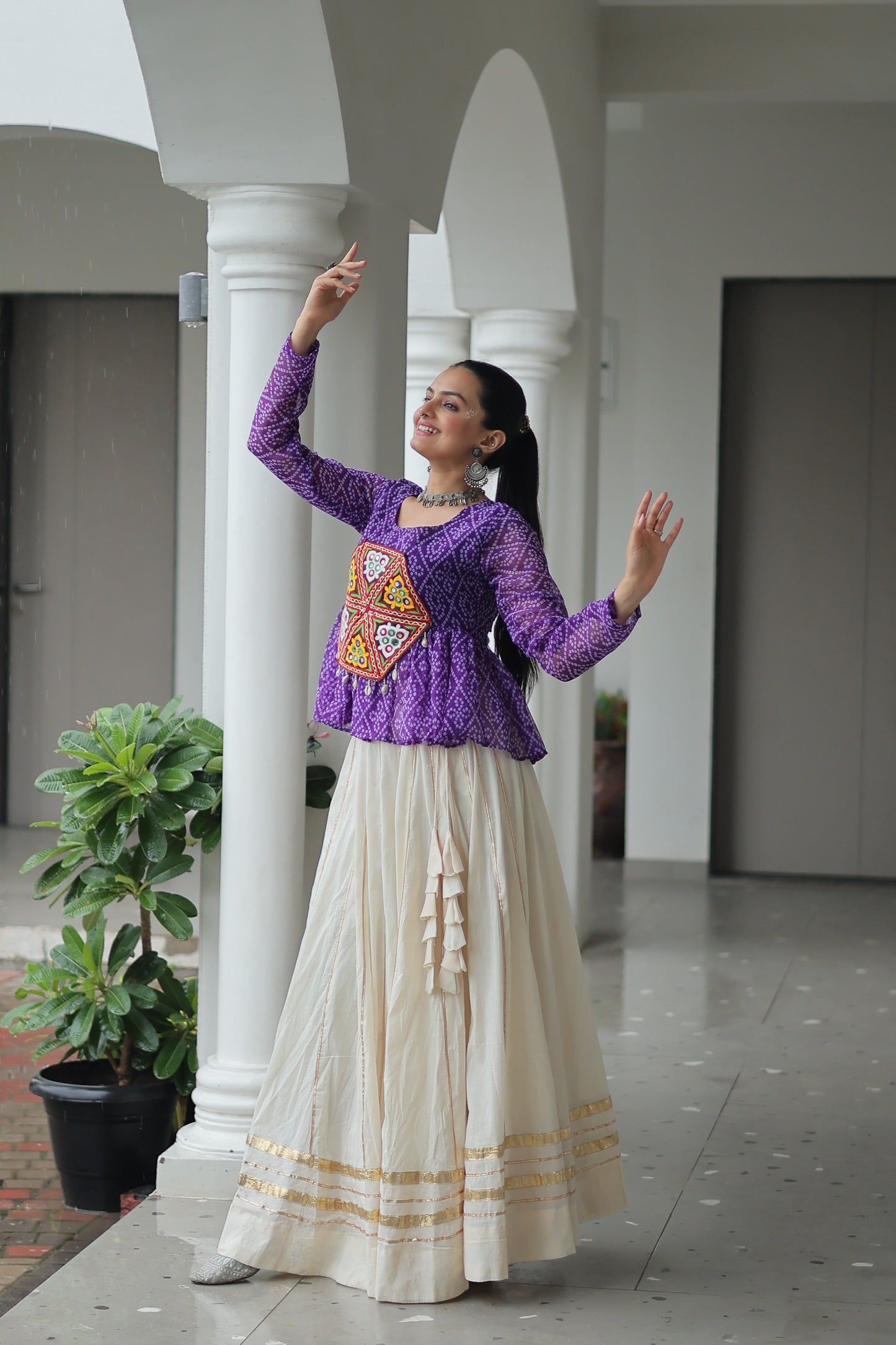 Purple Color Beautiful Navratri Lehenga Choli