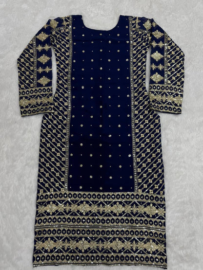Blue Color Beautiful PArtywear Dress in Georgette Fabric