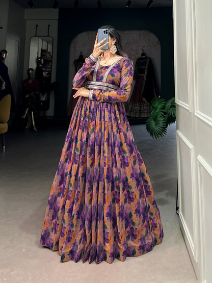 Floral Finesse With A Georgette Touch Gown